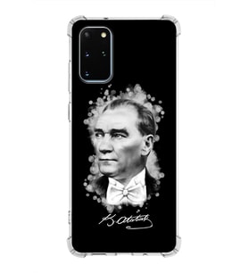 Samsung Galaxy S20 Plus  Köşe Korumalı Antişok Kapak Atatürk Tasarımlı Şeffaf Silikon Kılıf