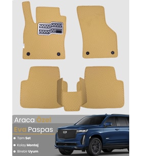 CADİLLAC ESCALADE (2021-2024) Uyumlu EVA Paspas Tam Set–Araca Özel,Su Geçirmez,Hızlı ve Kolay Montaj