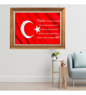 Altın Varaklı Çerçeveli Paspartulu  Tablo fty1021 (Gold)