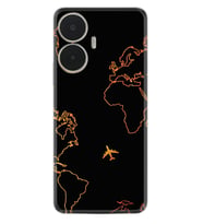 Realme C55 Kılıf Silikon Desen Özel Seri Harita ve Uçak 1777