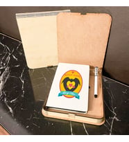Süper Anneye Hediye Ahşap Kutulu Defter Kalem Set