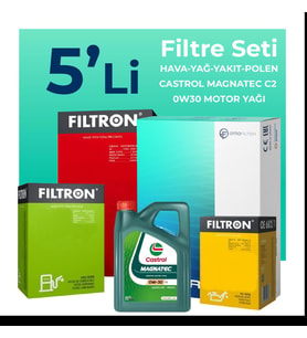 Filtron Citroen Jumpy 2.0 Dizel Filtre Bakım Seti Castrol Motor Yağlı (2017-2024) 5 Li
