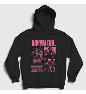 Presmono Unisex Siyah Kawaii Müzik Babymetal Kapüşonlu Sweatshirt 527440tt