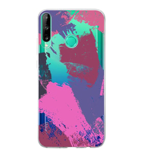 Huawei P40 Lite E Uyumlu Kapak Brush Stroke Tasarımlı Şeffaf Silikon Kılıf
