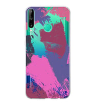 Huawei P40 Lite E Uyumlu Kapak Brush Stroke Tasarımlı Şeffaf Silikon Kılıf
