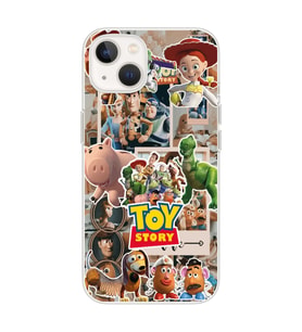 Iphone 14 Uyumlu Toy Story Kolaj Tasarımlı Şeffaf Telefon Kılıfı