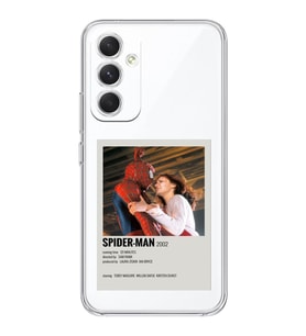 Samsung Galaxy M34 5G Uyumlu Spider Man Minimalist Poster Desenli Şeffaf Telefon Kılıfı