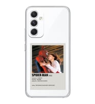Samsung Galaxy M34 5G Uyumlu Spider Man Minimalist Poster Desenli Şeffaf Telefon Kılıfı