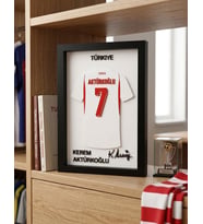 Kerem Aktürkoğlu 7 Numaralı Özel Tasarım 3D Kabartmalı Dekoratif Futbol Tablosu