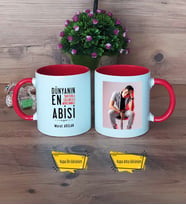 Abiye Hediye Kupa Bardak Kırmızı Fotoğraflı Abiye Doğum Günü Hediyesi