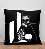 BK Gift Modern Art Tasarımlı Siyah Kırlent Yastık, Arkadaşa Hediye, Ev Dekorasyonu, Ev Hediyesi-6