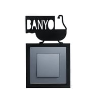 Banyo Ahşap Priz Çerçevesi Dekorasyon (Siyah)