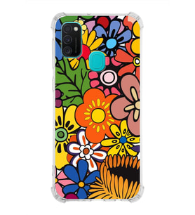 PrintiFy Samsung Galaxy M21 Uyumlu Retro Color 2 Baskılı Şeffaf Köşe Korumalı Antişok Kılıf