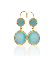 Kadir Jewellery 22 Ayar Altın Kaplama Kadın Taşlı Küpe -El İşçiliği Ve Hipoalerjenik Küpe