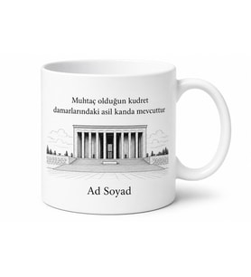Anıtkabir Silüeti Çizimli Atatürk Sevdalılarına Özel Hediye Kupa Bardak
