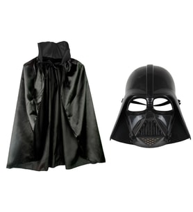 Çocuk Boy Yıldız Savaşları Star Wars Darth Vadet Maskesi ve 90 cm Pelerin Seti Siyah (5343)