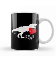 Rawr T Rex Dinosaur Heart Love Valentine s Day Kupa Bardak Porselen