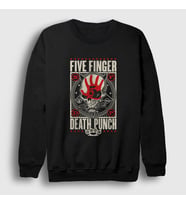 Presmono Unisex Siyah Knuckle Five Finger Death Punch Sweatshirt 62973tt