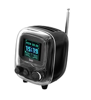 Divoom Tiivoo-2 FM Radyolu Mini Bluetooth Hoparlör, Kablosuz Piksel Ekranlı, Siyah