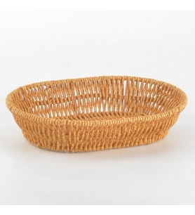 El Yapımı Doğal Hasır Sepet - Oval Ekmeklik ve Çok Amaçlı Düzenleyici (25,50x18x6 cm)