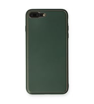 Iphone 7 Plus Kılıf Coco Deri Silikon Kapak - Yeşil