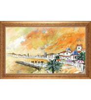 Çerçeveli Paspartulu Manzara Tablo bm0782 (Gold)
