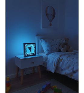 Işıltılı Düşler  Kişiye Özel Peri Temalı Işıklı Pano LED Dekoratif Gece Lambası Mavi