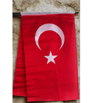 (5 Adet) 30x45 cm Sopalı Bez Türk Bayrağı KALİTELİ ALPAKA KUMAŞ