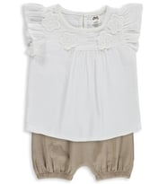 Civil Baby Çiçek Aksesuarlı 6-18 Ay Takım - Ekru