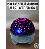 Northcity Yıldız Yansıtmalı Projeksiyon Gece Lambası Şarjlı Taşınabilir Spor Hoparlörü