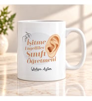 İşitme Engelliler Öğretmenine İsme Özel Kupa Bardak