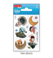 Tanex 7,5x10,5mm Gezegen-Uzay Mini Tatoo TNX-26415