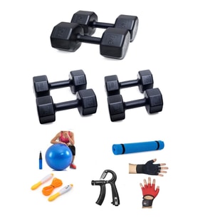 PS SPOR 3 ÇİFT DAMBIL SET 3 KG 5 KG 7 KG 5 ÇEŞİT EGZERSİZ SETİ