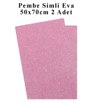 Pembe Simli Eva 50x70 cm 2 Adet Simli Eva Süngeri Okul Kreş Anasınıfı Elişi Etkinlikleri
