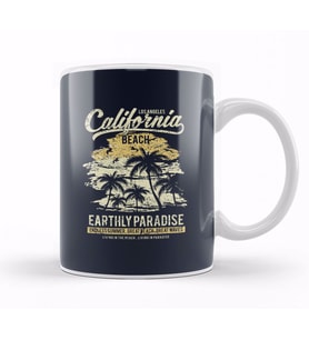 Los Angeles California Beach Kupa Bardak Porselen