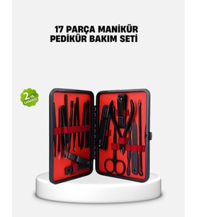 Northcity 17 Parça Profesyonel Manikür Pedikür Seti Paslanmaz Çelik Siyah Kutu