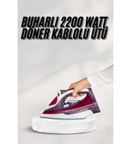 Yeni Nesil Kırmızı Buharlı Ütü 2200 Watt Seramik Tabanlı Yüksek Buhar Gücü