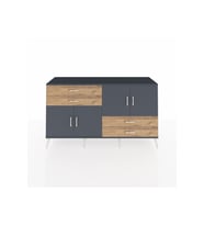 Hyperion Konsol 3 Raflı 4 Çekmeceli 4 Kapaklı 176x44x99 Antrasit-Antrasit/Çam