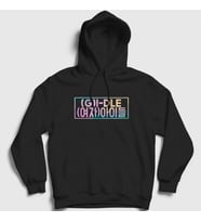 Presmono Unisex Kırmızı Colors K-Pop G I Dle Kapüşonlu Sweatshirt 396498tt (Siyah)
