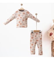 Bebek Baskılı Pijama Takım %100 Pamuk Alt Üst 2 Li Takım 6ay/4yaş Arası