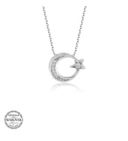 Swarovski Taşlı Gümüş Ayyıldız Bayan Kolye