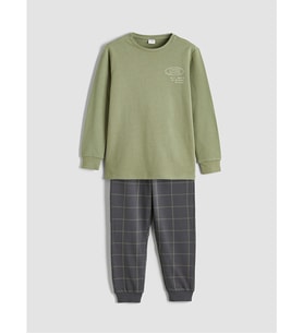 LCW Kids Yeşil New York Baskılı Erkek Çocuk Pijama Takımı