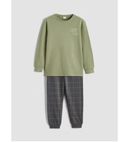 LCW Kids Yeşil New York Baskılı Erkek Çocuk Pijama Takımı