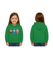 Unisex Baskılı Çocuk Swaetshirt Labubu Baskılı Kapüşonlu 3 İplik Şardonlu (Yeşil)