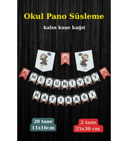 Mezuniyet Okul Pano Süsleme Seti – Mezuniyet Hatırası Yazılı Sınıf Panosu – Kalın Kuşe Kağıt (Sarı)
