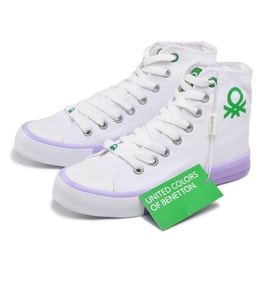 United Colors Of Benetton Beyaz-Lila Kadın Spor Ayakkabı Bn-30189 G