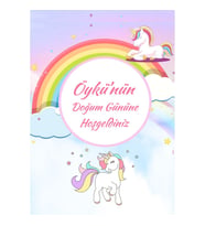 Unicorn Doğum Günü Afiş,Karşılama Panosu Branda Prens hdts1013-