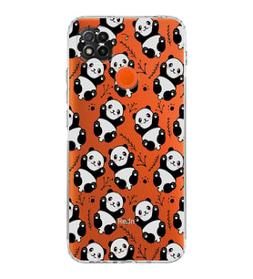 Xiaomi Redmi 10A  Kamera Korumalı Kapak Panda Tasarımlı Şeffaf  Kılıf
