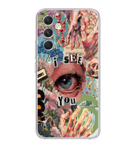 Samsung Galaxy M34 5G Uyumlu Aesthetic Kolaj Desenli Şeffaf Telefon Kılıfı