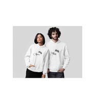 Sevgili Kombini King Queen Sweatshirt – Çift Kapüşonlu Hoodie (Beyaz)